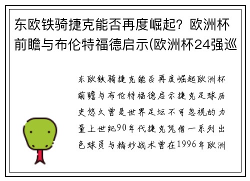 东欧铁骑捷克能否再度崛起？欧洲杯前瞻与布伦特福德启示(欧洲杯24强巡礼之捷克)