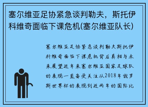 塞尔维亚足协紧急谈判勒夫，斯托伊科维奇面临下课危机(塞尔维亚队长)